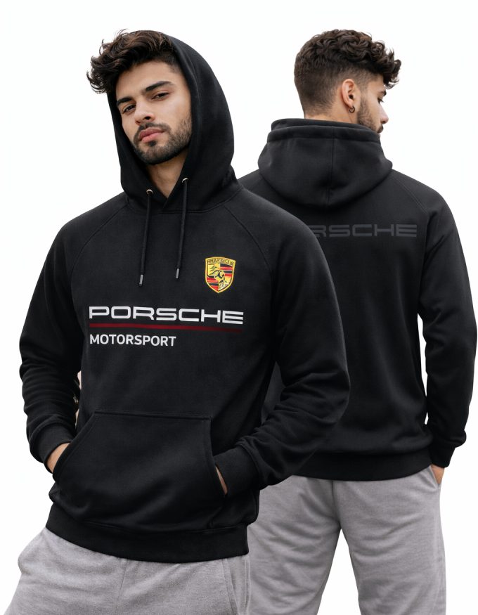 Motorsport Hoodie for Car Enthusiast for Men Black Hoodie
