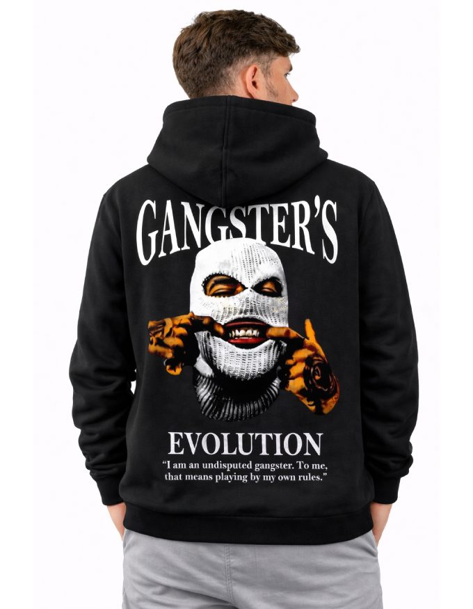 PRINTED BLACK HOODIES FOR MENS